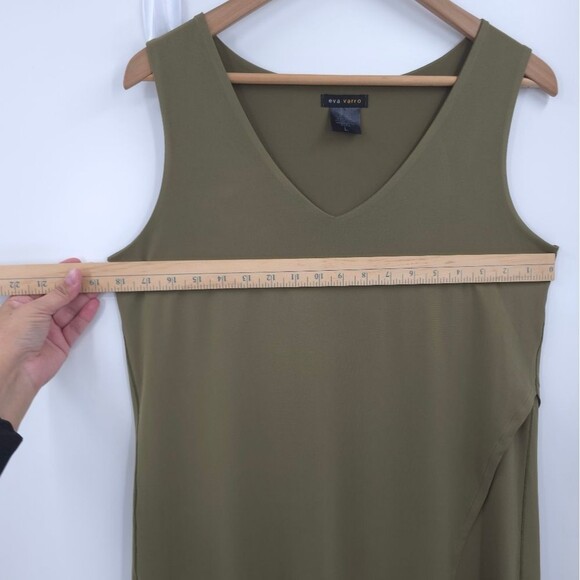 Eva Varro Slinky Tunic Top Asymmetrical Hem Layered Lagenlook Artsy Green - Picture 10 of 14